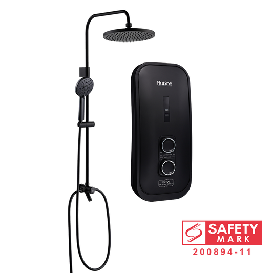 RWH-3388BHP(With Pump, Rainshower, Handshower and Sprout) - Full Black