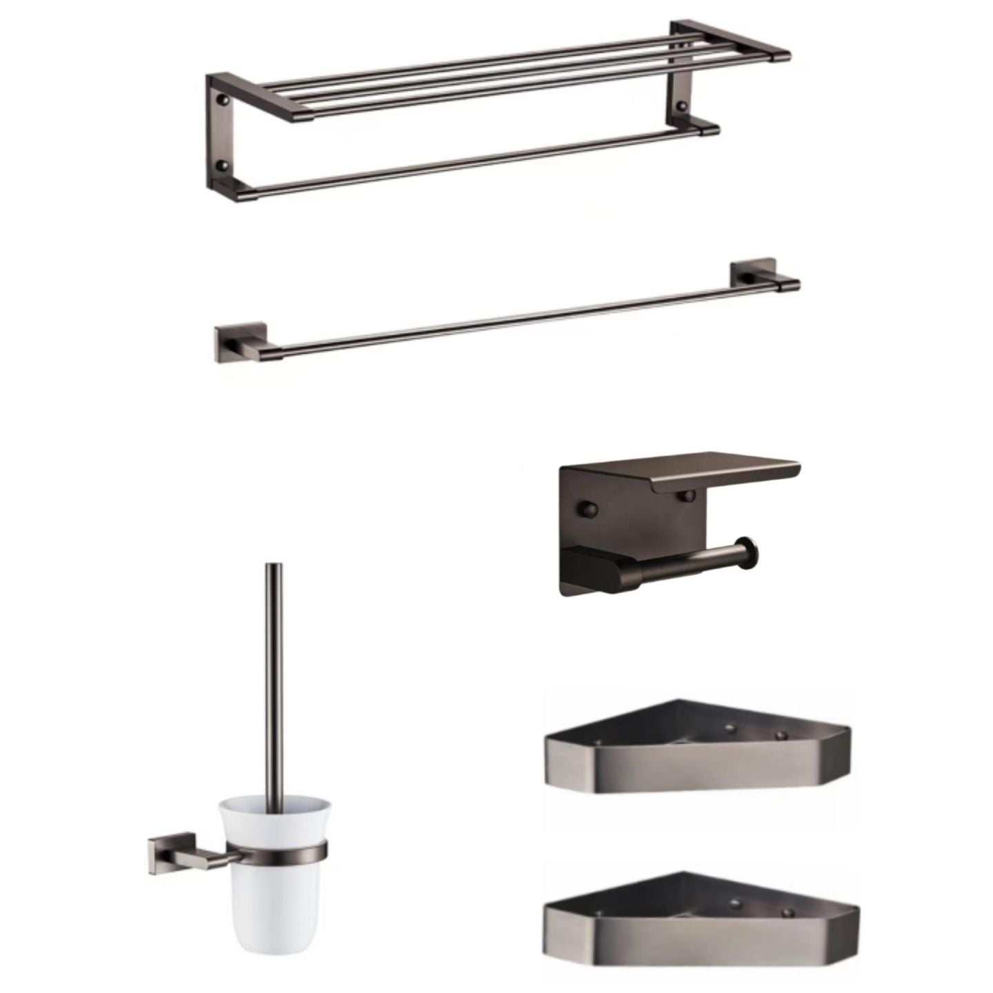 Stainless Steel Bathroom Accessories (Gun Metal) 6919