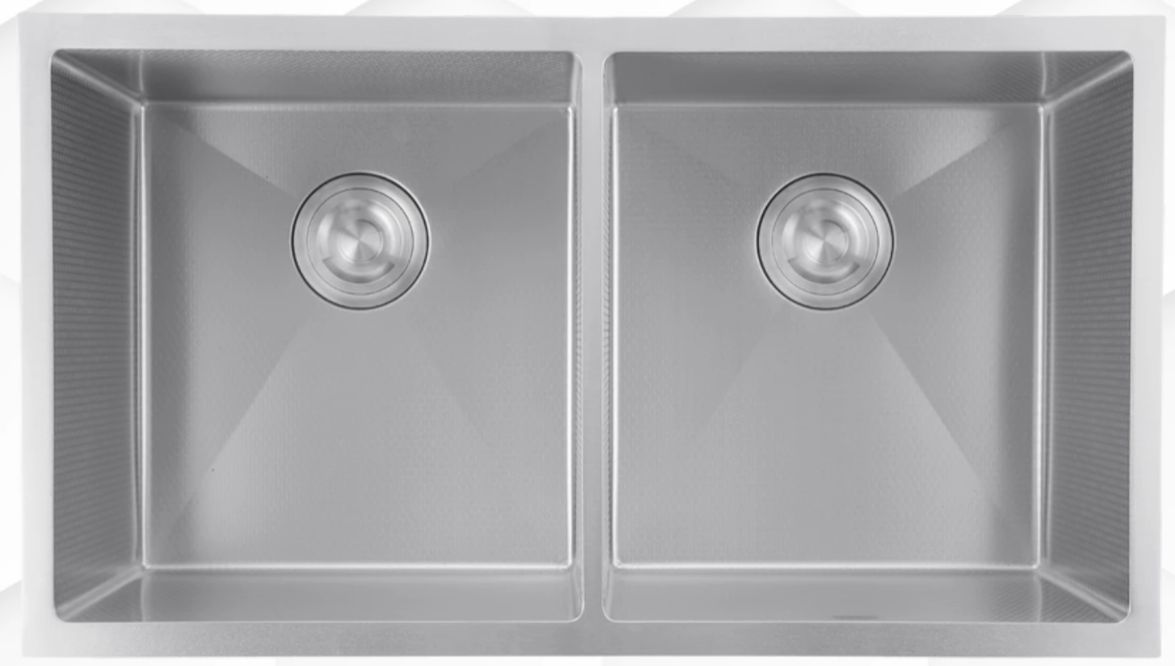 EACO 316 Stainless Steel Honeycomb Kitchen Sink (80cm) (Double bowl)
