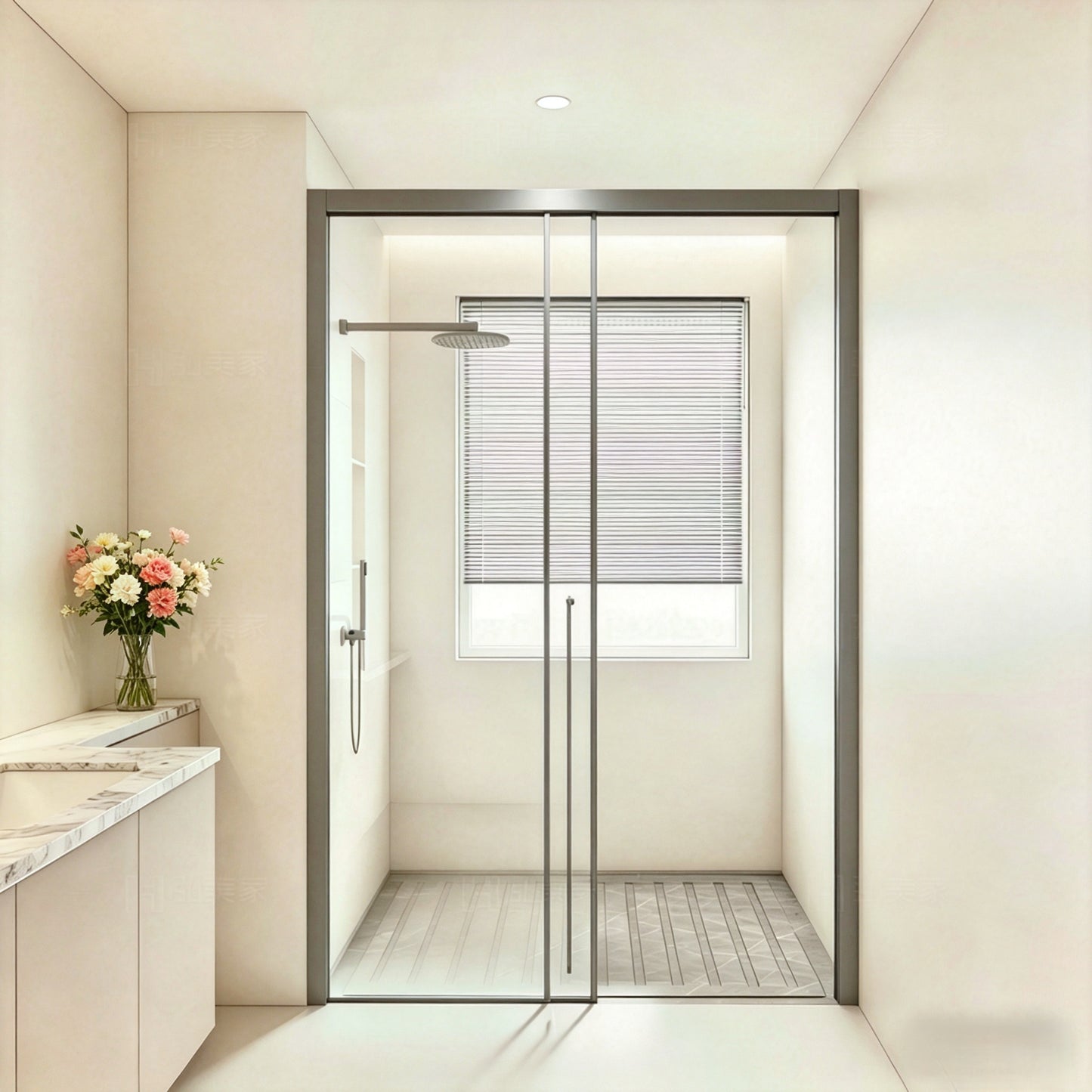 Stainless Steel Track-Free Sliding Door Shower Screen