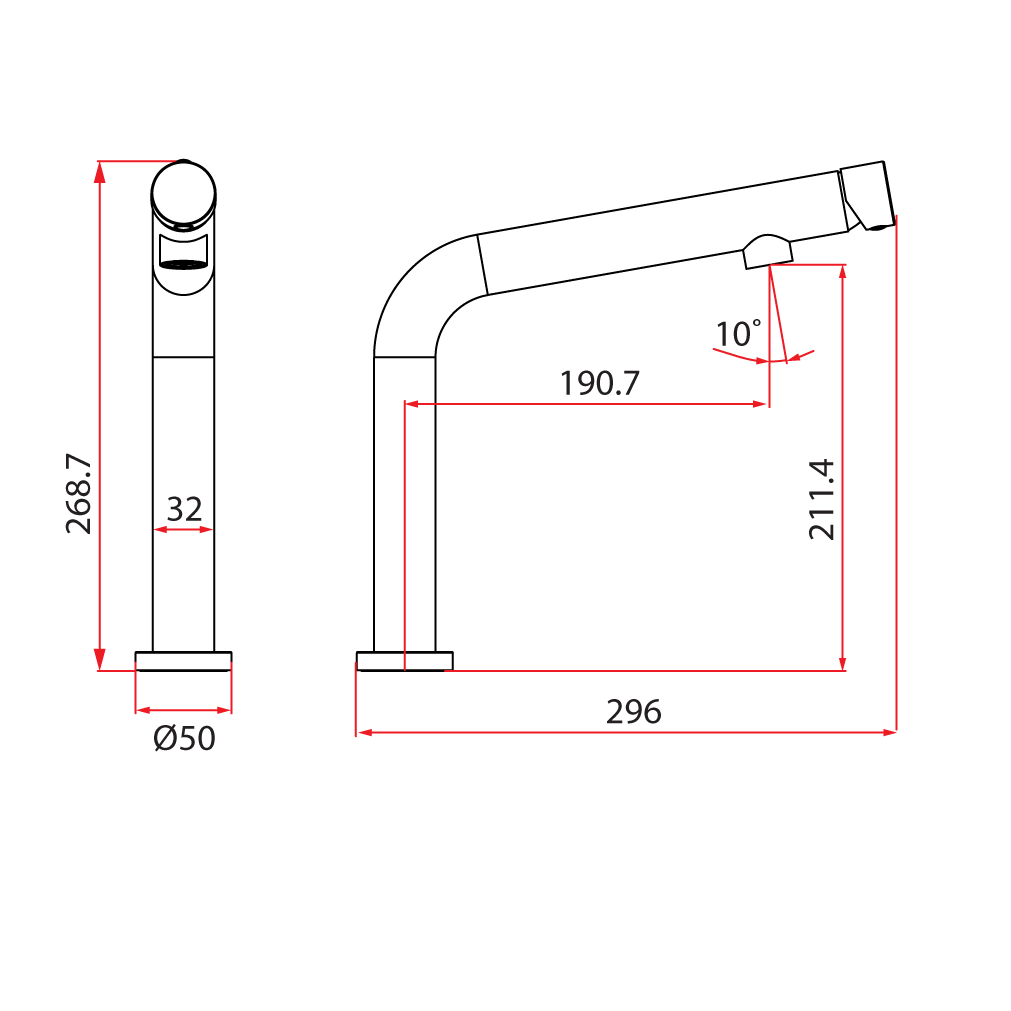 Rubine Kitchen Mixer Tap BO 3141 CH