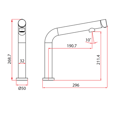 Rubine Kitchen Mixer Tap BO 3141 CH