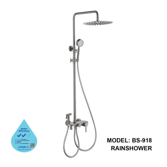 BS 918 Stainless Steel Rain Shower Set