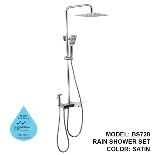 BS 728 Stainless Steel Rain Shower Set