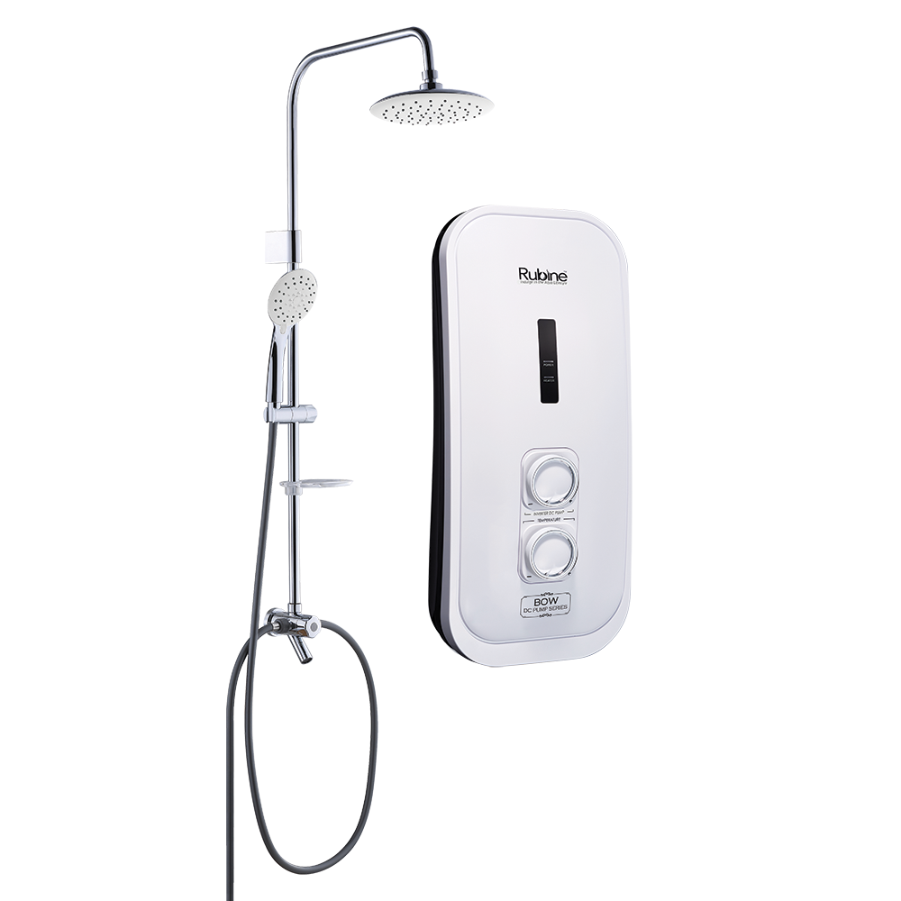Rubine Electric Instant Water Heater Bow RWH-3388WHP  (With Pump Rainshower Handshower and Sprout)