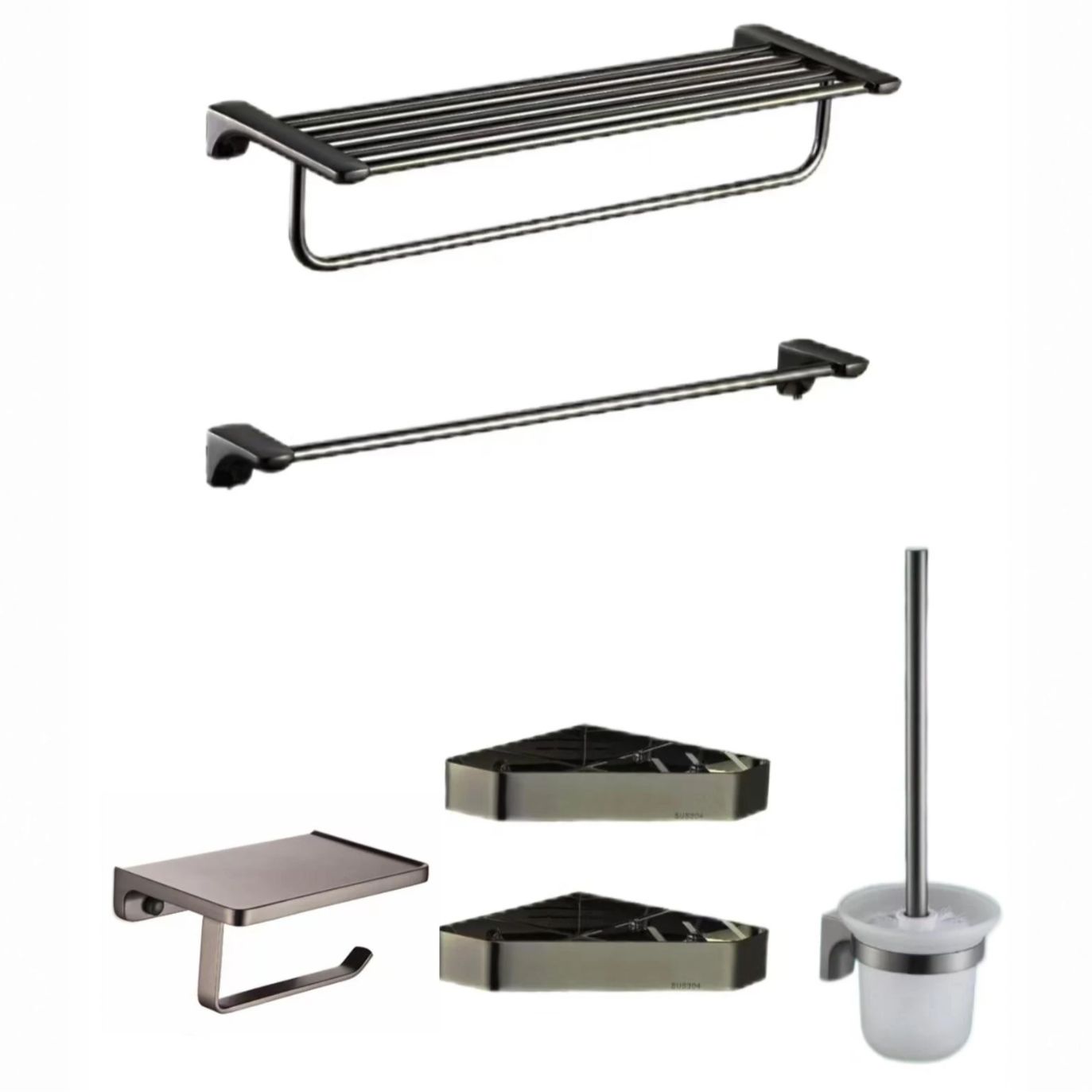 Stainless Steel Bathroom Accessories (Gun Metal) 8001C