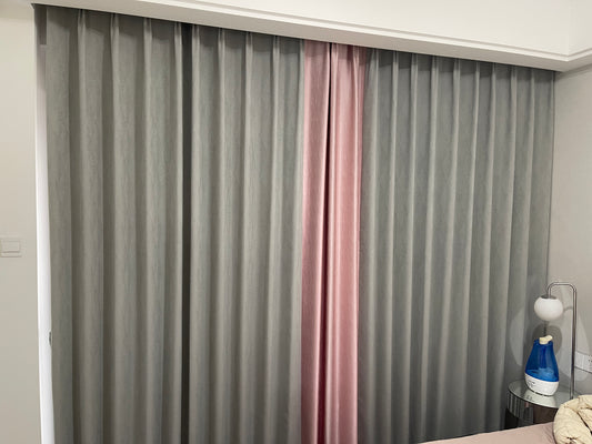 Contrast-Trim S-Fold Curtains with Silent Track