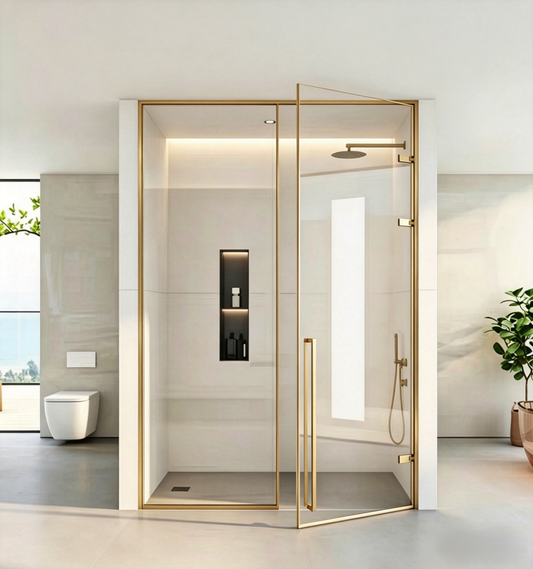 Stainless Steel Track-Free Hinged Door Shower Screen